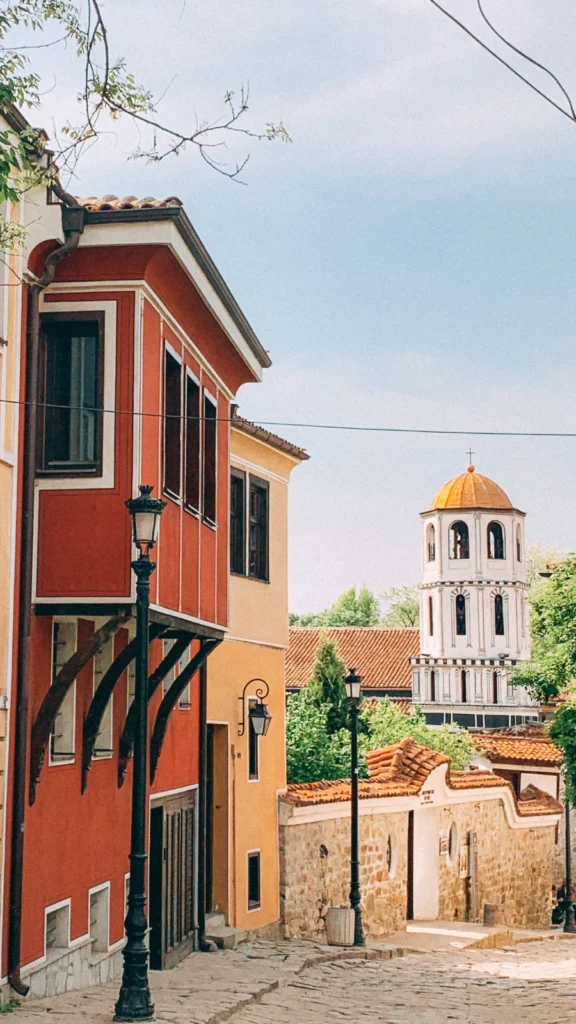 Urokliwe uliczki starożytnego miasteczka Płowdiw, Bułgaria